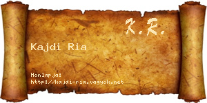 Kajdi Ria névjegykártya